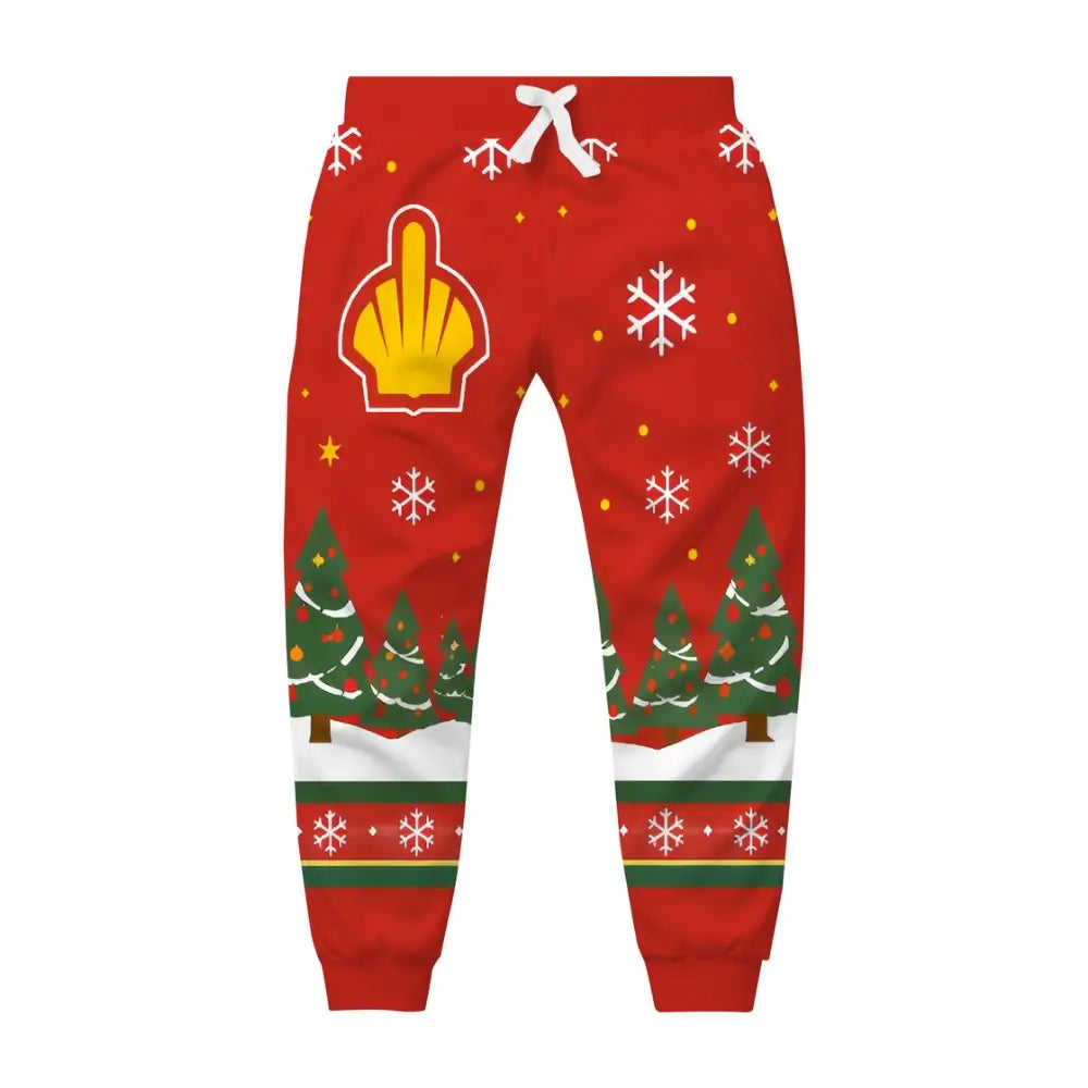 Holiday Flame Ugly Quarter Zip Sweatshirt & Sweatpant Set - THREADPARTY
