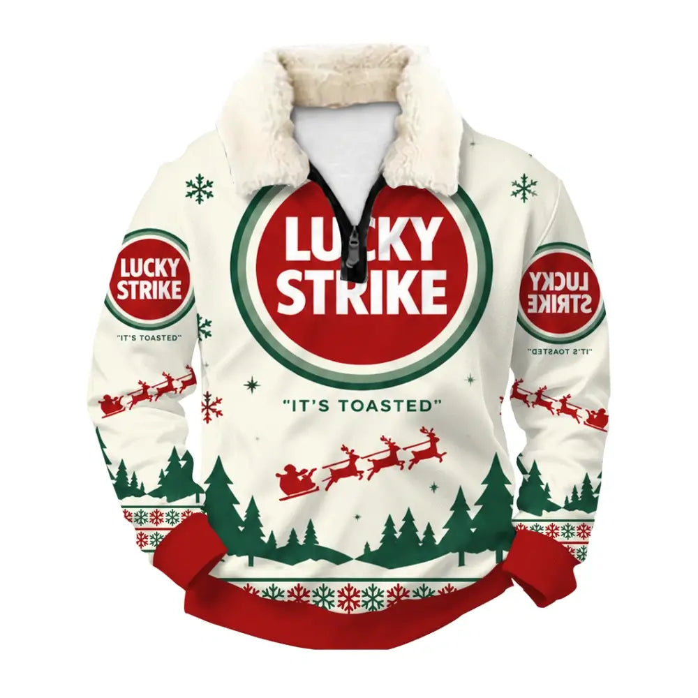 Holiday Smoke Ugly Quarter Zip Sweatshirt & Sweatpant Set - THREADPARTY