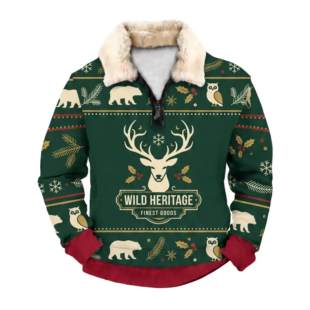 Hunting & Wilderness Ugly Quarter Zip Sweatshirt & Sweatpant Set - THREADPARTY