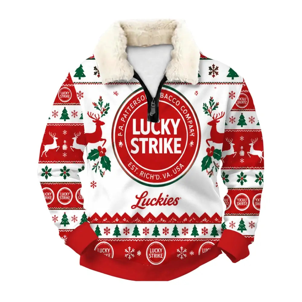 Lucky Holiday Ugly Quarter Zip Sweatshirt & Sweatpant Set - THREADPARTY