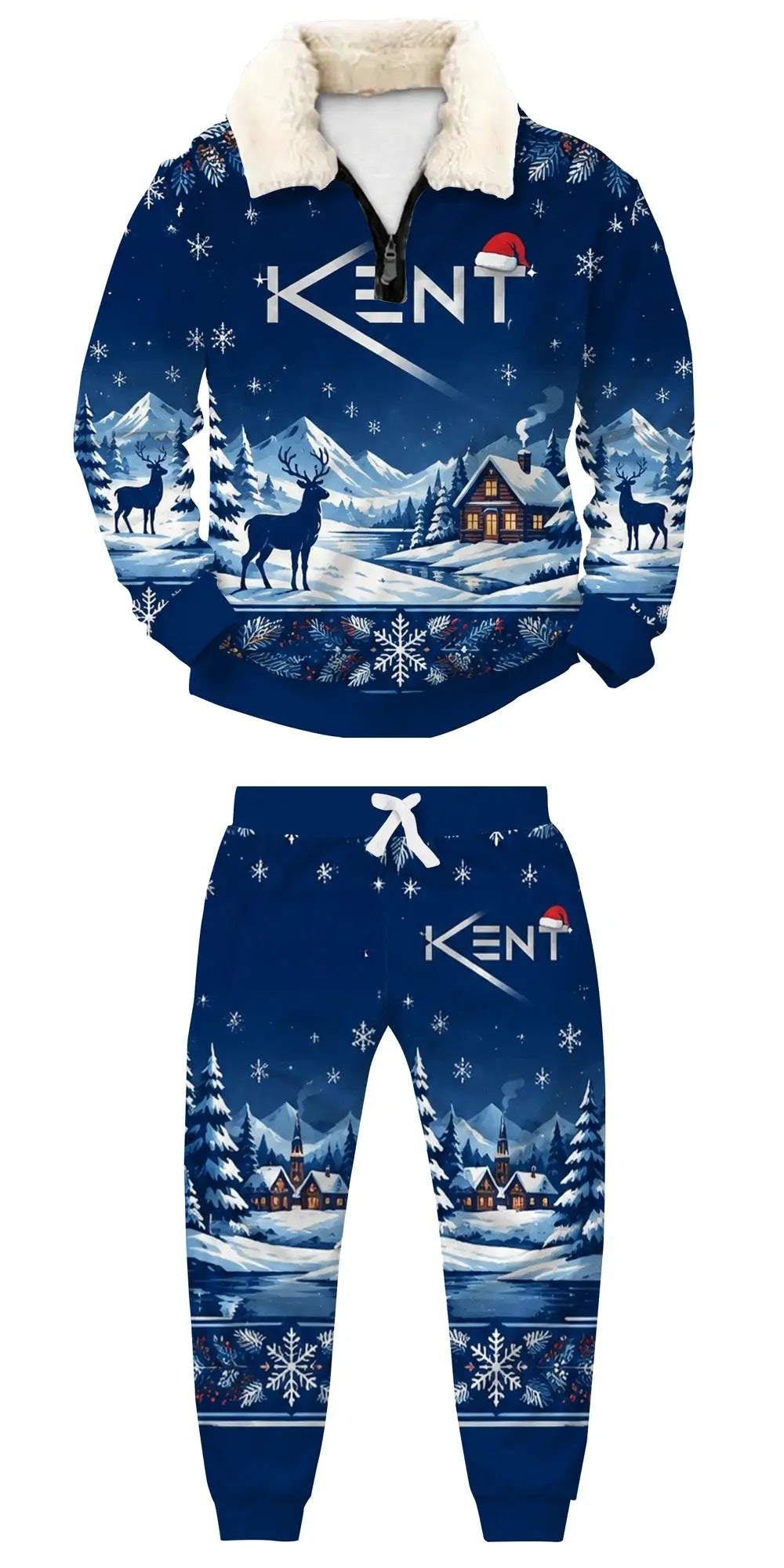 Menthol Ugly Quarter Zip Sweatshirt & Sweatpant Set - THREADPARTY