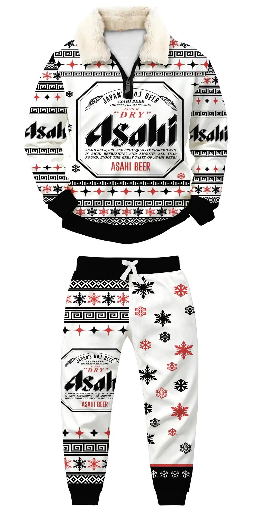 Midnight Frost Ugly Quarter Zip Sweatshirt & Sweatpant Set - THREADPARTY