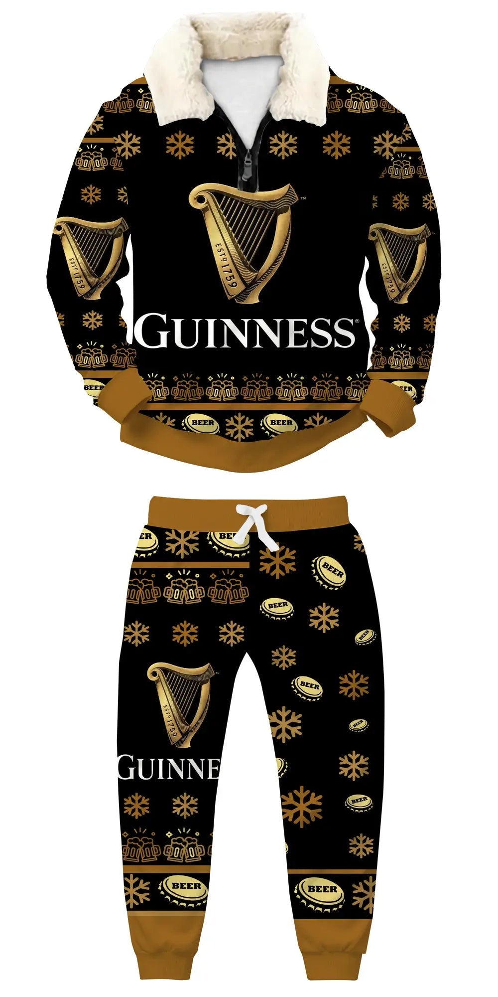 Midnight Gold Ugly Quarter Zip Sweatshirt & Sweatpant Set - THREADPARTY