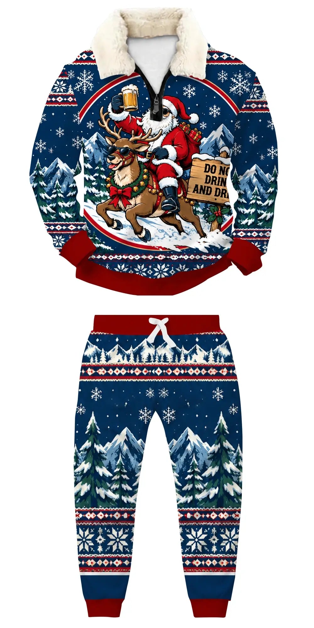 Midnight Rider Ugly Quarter Zip Sweatshirt & Sweatpant Set - THREADPARTY