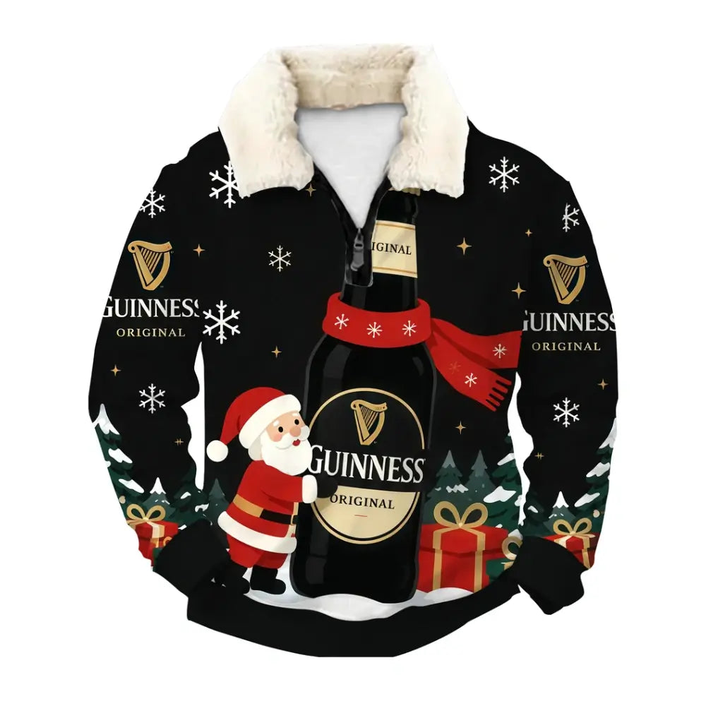 Midnight Santa Ugly Quarter Zip Sweatshirt & Sweatpant Set - THREADPARTY