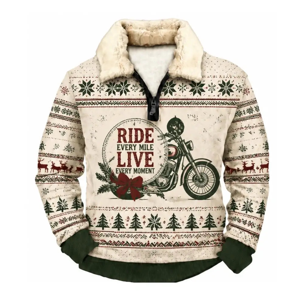 Motorcycle Club Ugly Quarter Zip Sweatshirt & Sweatpant Set - THREADPARTY