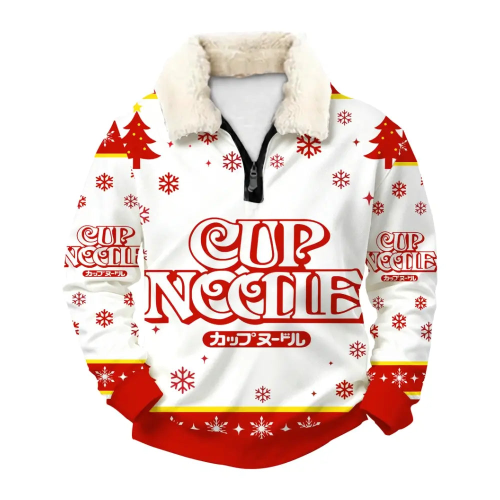 Noodle Nights Ugly Quarter Zip Sweatshirt & Sweatpant Set - THREADPARTY