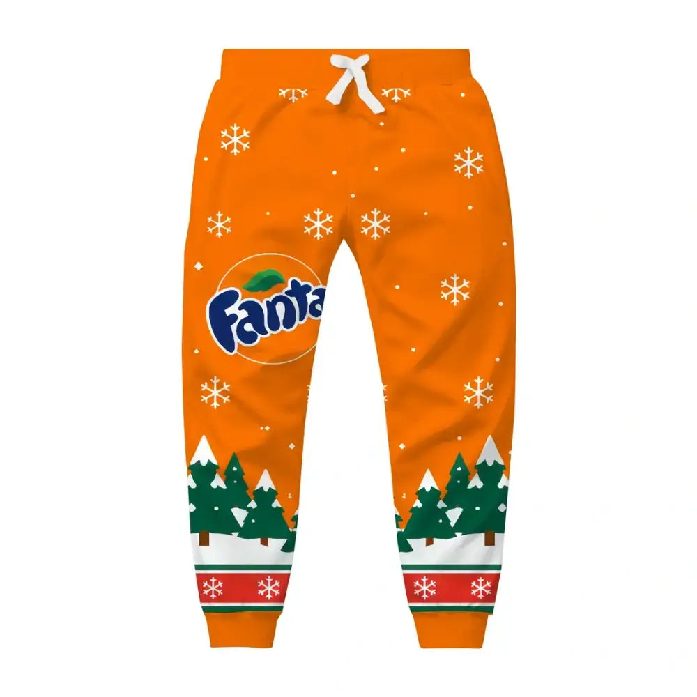 Orange Holiday Ugly Quarter Zip Sweatshirt & Sweatpant Set - THREADPARTY