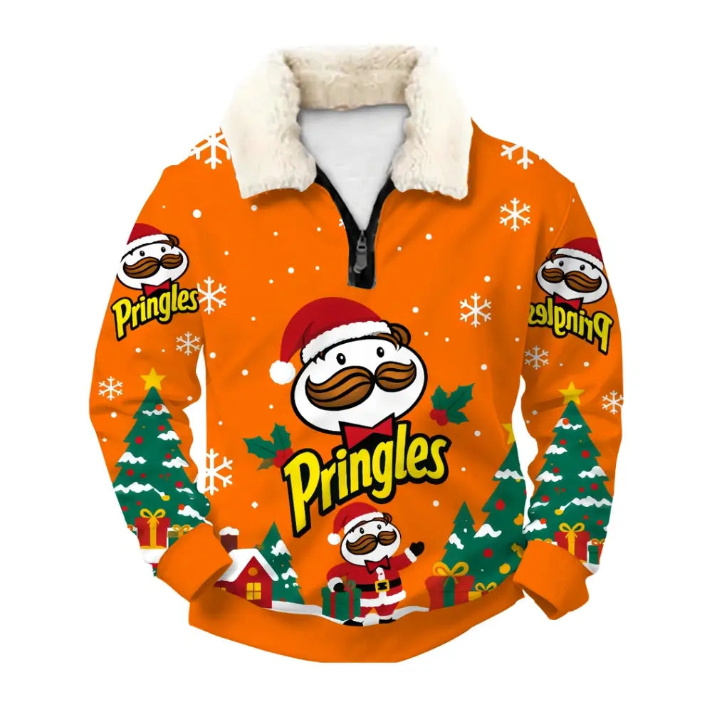 Orange Treats Ugly Quarter Zip Sweatshirt & Sweatpant Set - THREADPARTY