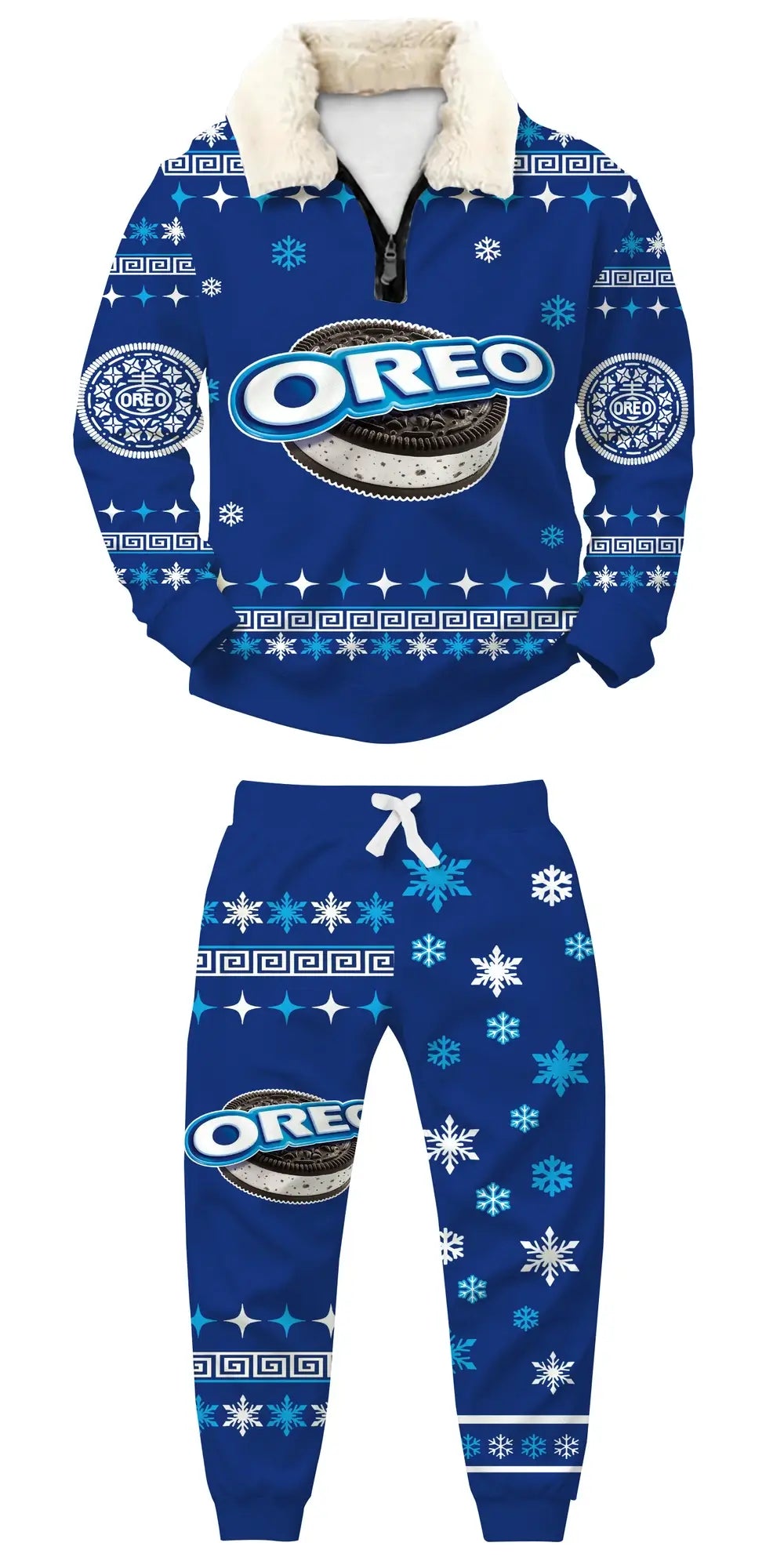 Oreo Blizzard Ugly Quarter Zip Sweatshirt & Sweatpant Set - THREADPARTY