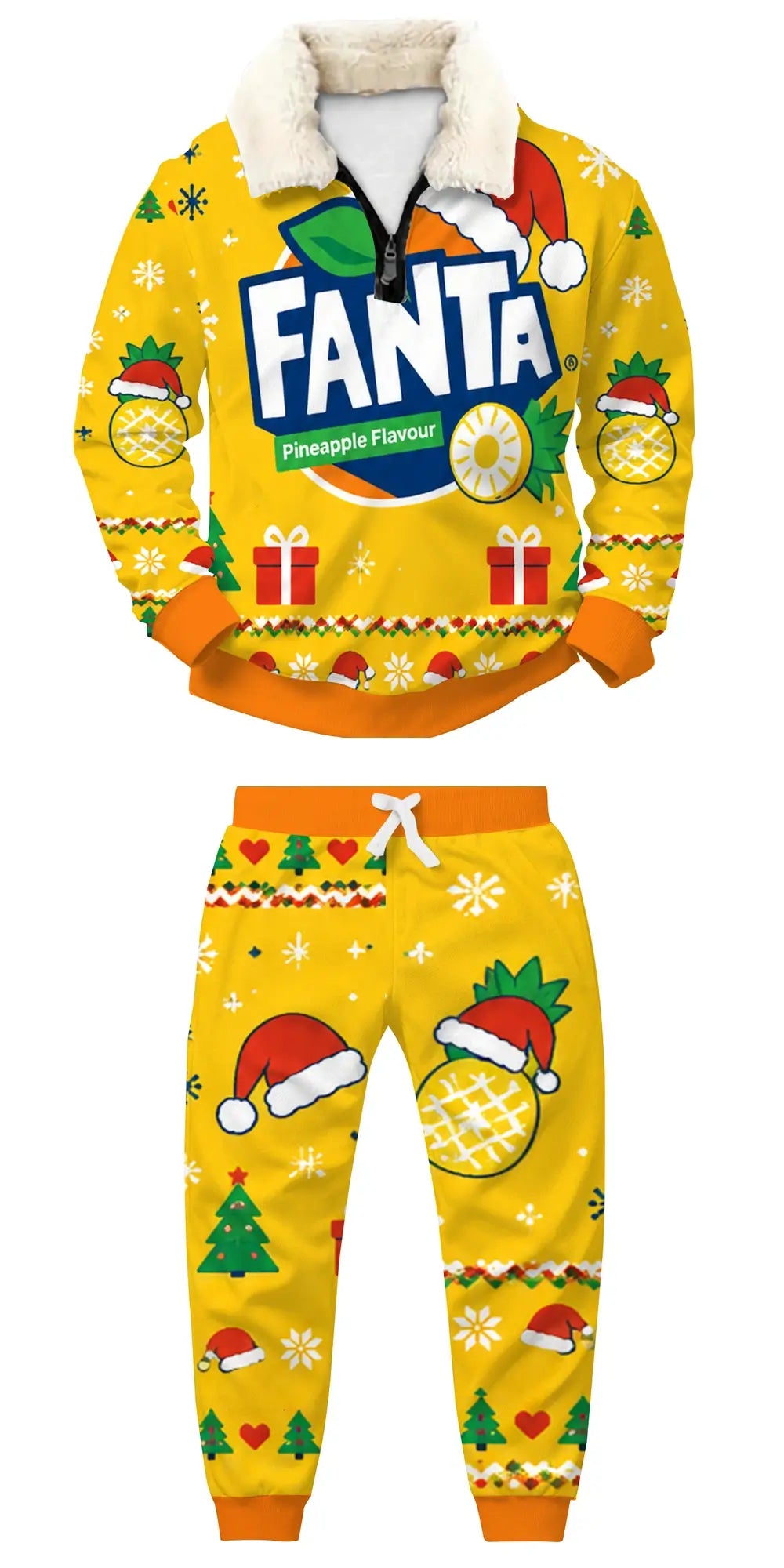 Party Mode Activated Ugly Quarter Zip Sweatshirt & Sweatpant Set - THREADPARTY