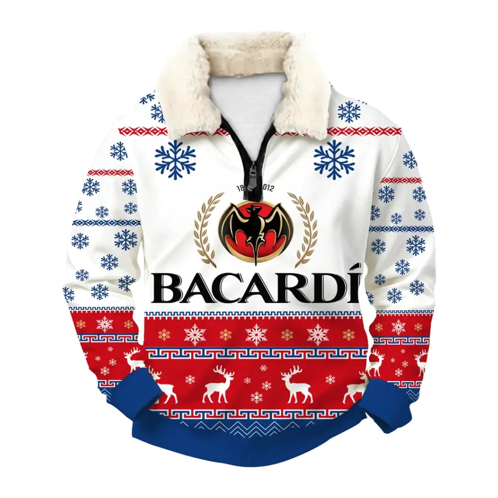 Patriotic Flag Graphic Ugly Quarter Zip Sweatshirt & Sweatpant Set - THREADPARTY