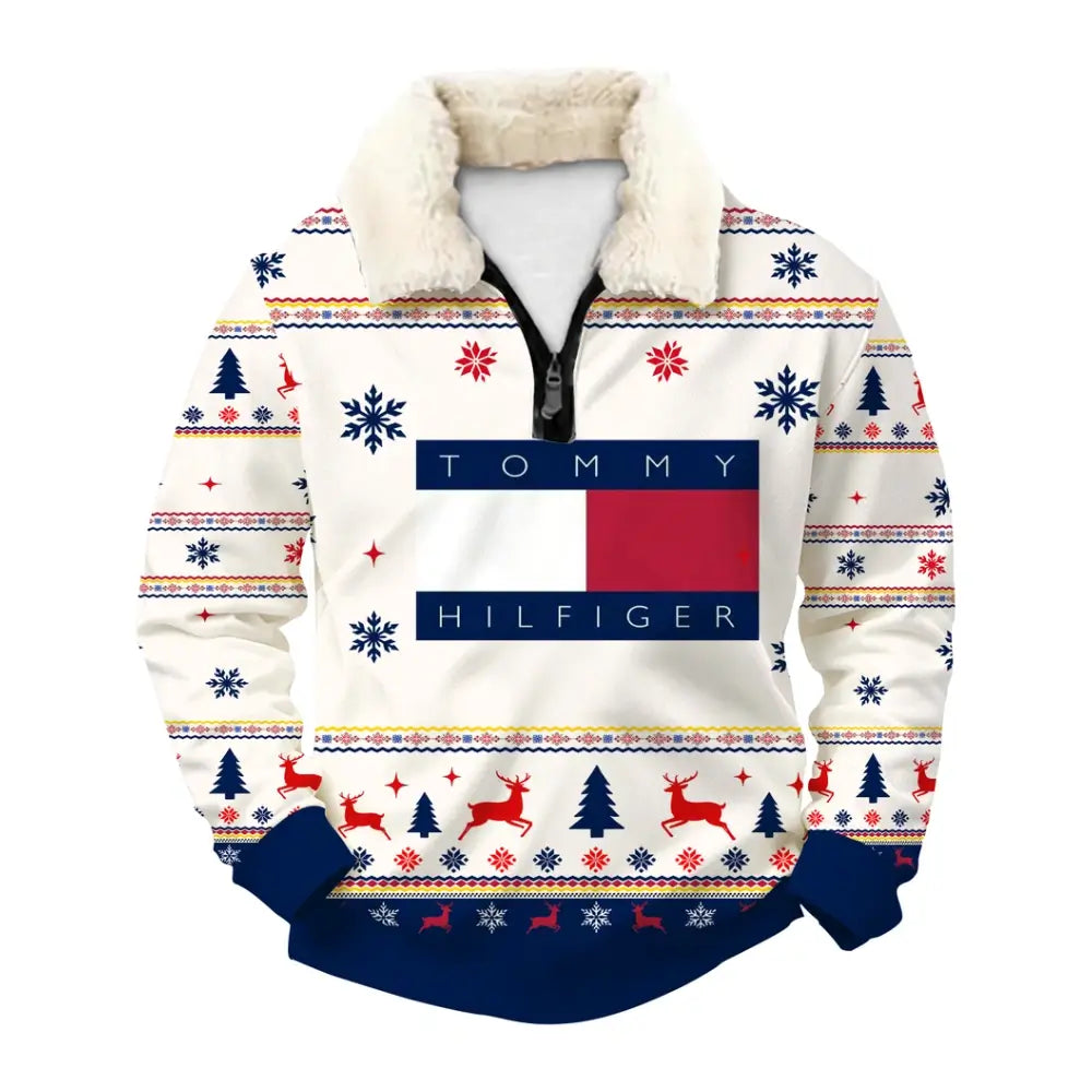 Patriotic Racing Stripes Ugly Quarter Zip Sweatshirt & Sweatpant Set - THREADPARTY