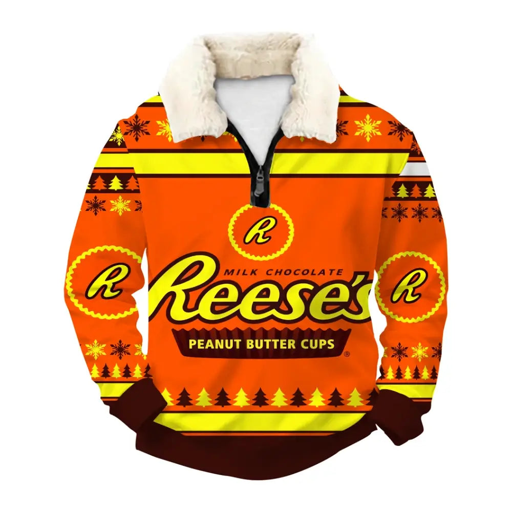 Peanut Blizzard Ugly Quarter Zip Sweatshirt & Sweatpant Set - THREADPARTY