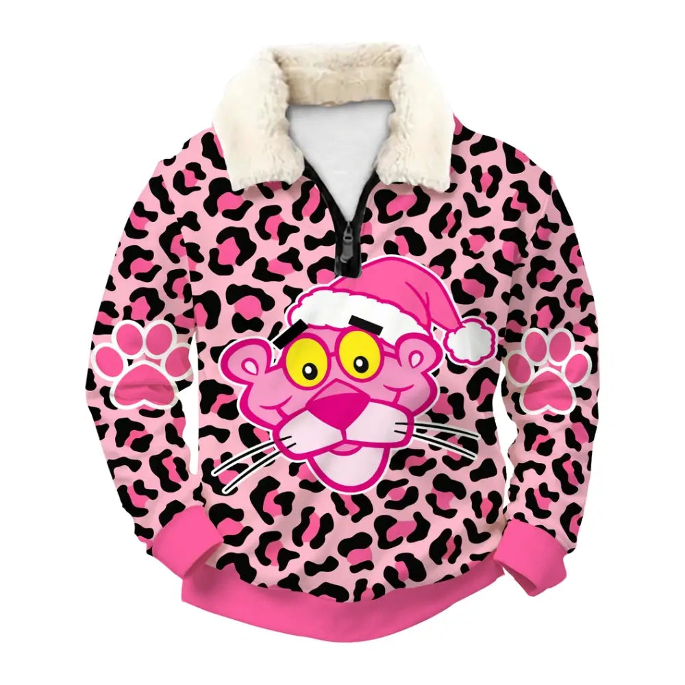 Pink Panther Ugly Quarter Zip Sweatshirt & Sweatpant Set - THREADPARTY