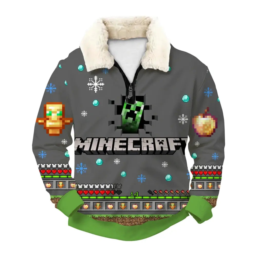 Pixel Craft Ugly Quarter Zip Sweatshirt & Sweatpant Set - THREADPARTY