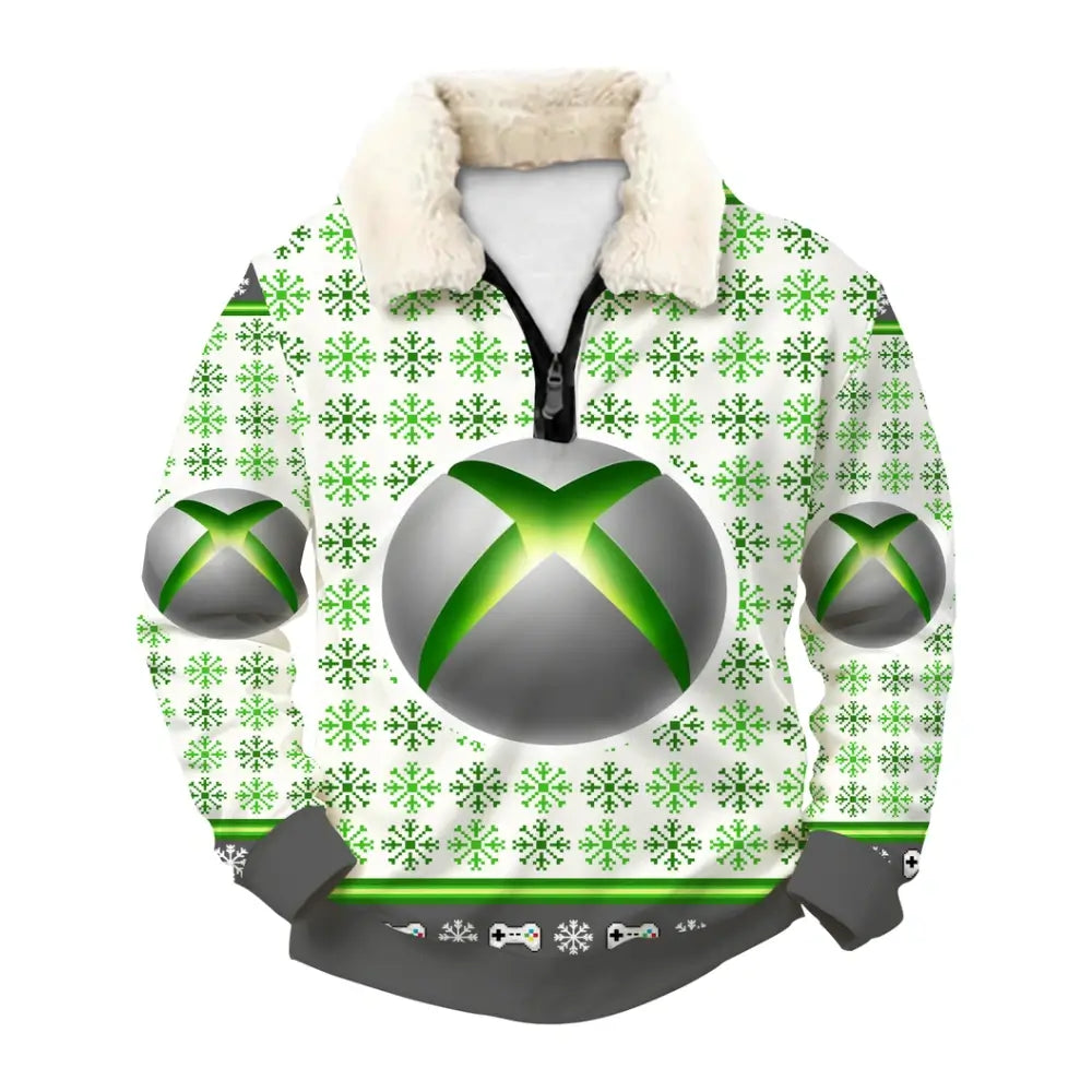 Pixel Frost Ugly Quarter Zip Sweatshirt & Sweatpant Set - THREADPARTY