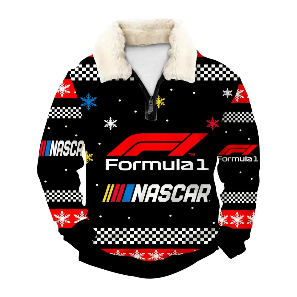 Racing Fever Ugly Quarter Zip Sweatshirt & Sweatpant Set - THREADPARTY