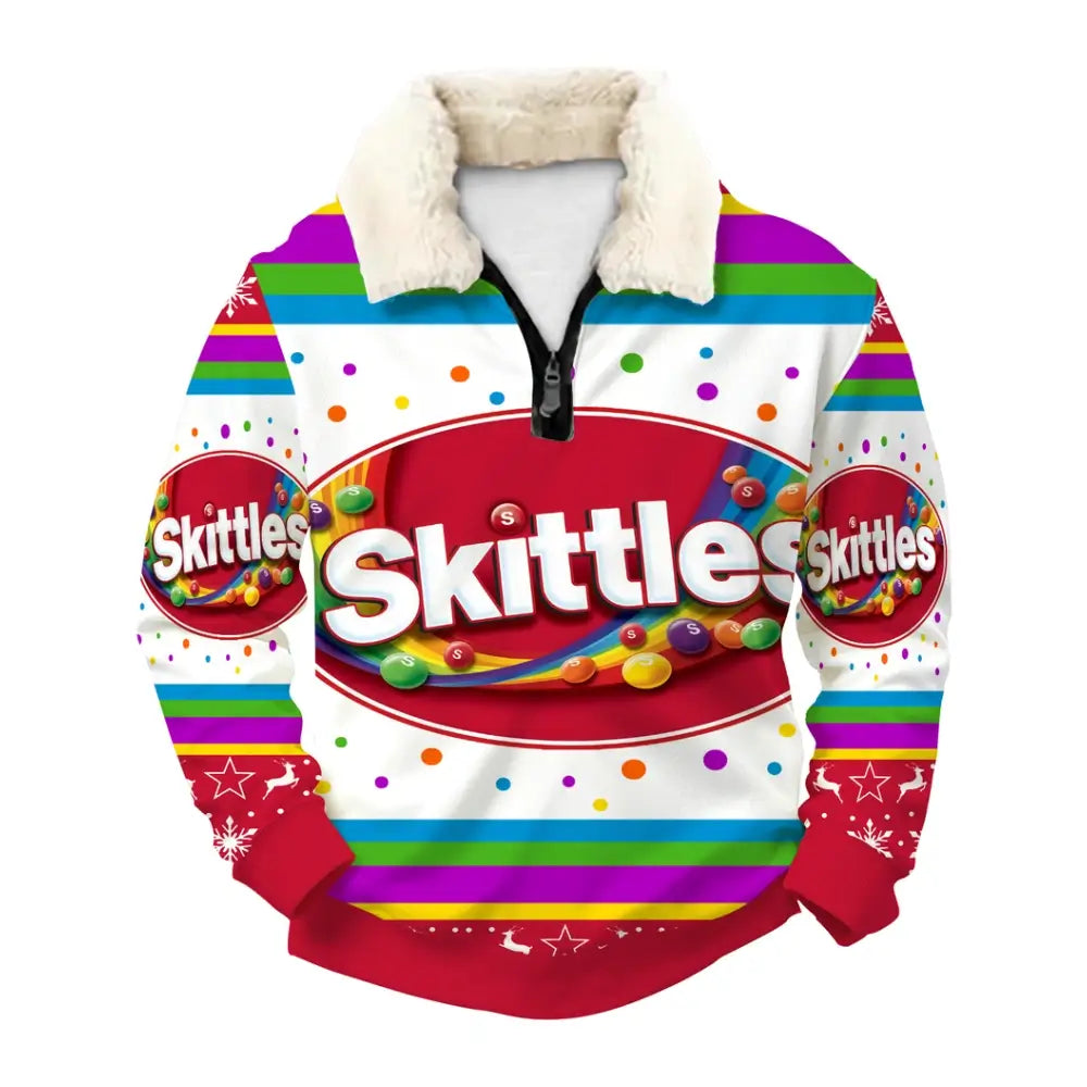 Rainbow Candy Ugly Quarter Zip Sweatshirt & Sweatpant Set - THREADPARTY