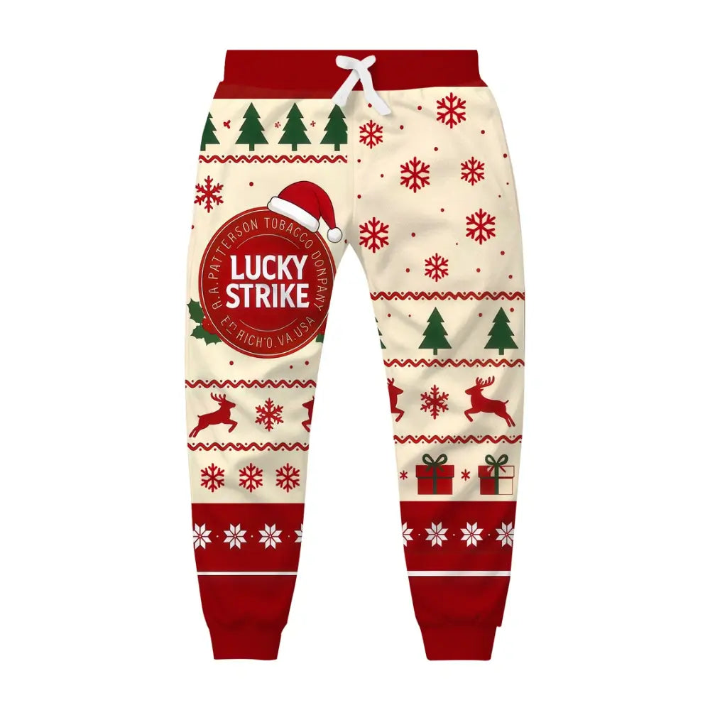 Red Holiday Ugly Quarter Zip Sweatshirt & Sweatpant Set - THREADPARTY