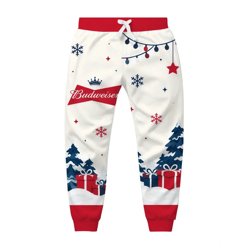 Red Santa Ugly Quarter Zip Sweatshirt & Sweatpant Set - THREADPARTY