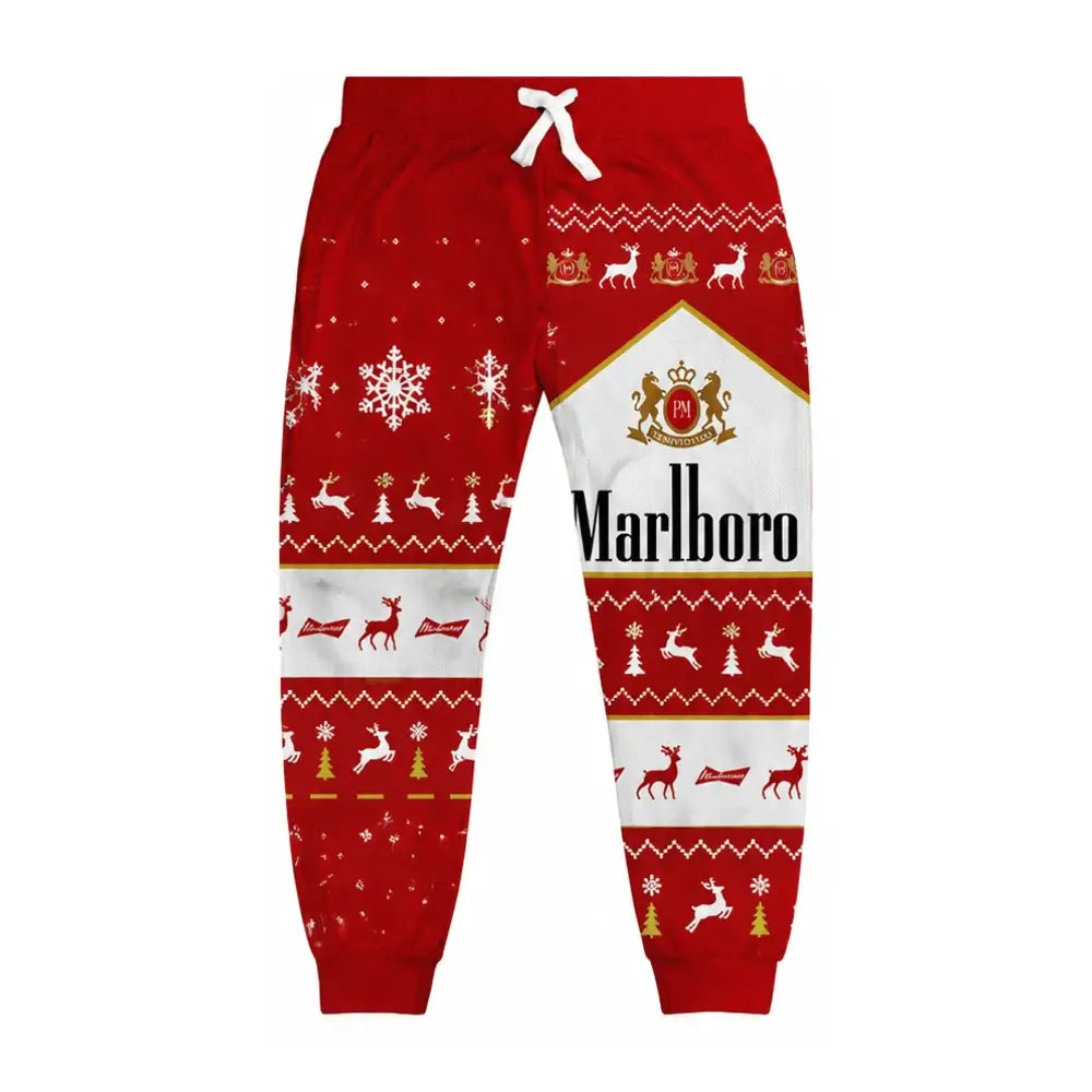 Red Tobacco Ugly Pullover Hoodie & Sweatpant Set - THREADPARTY