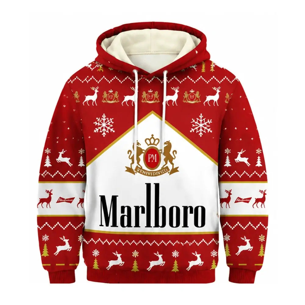 Red Tobacco Ugly Pullover Hoodie & Sweatpant Set - THREADPARTY