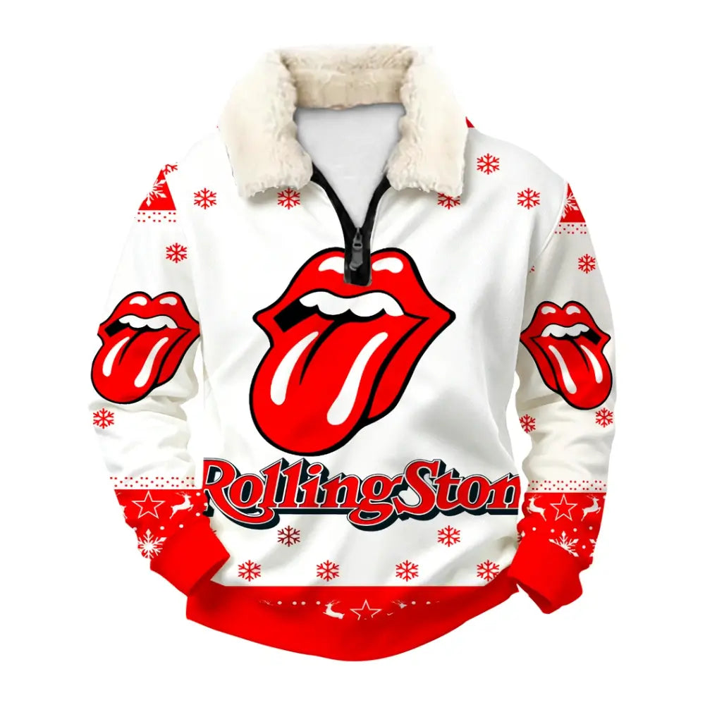 Rock Holiday Ugly Quarter Zip Sweatshirt & Sweatpant Set - THREADPARTY