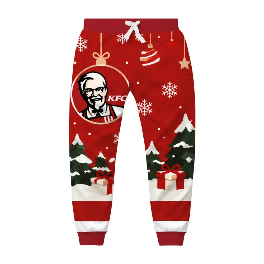 Santa Feast Ugly Quarter Zip Sweatshirt & Sweatpant Set - THREADPARTY