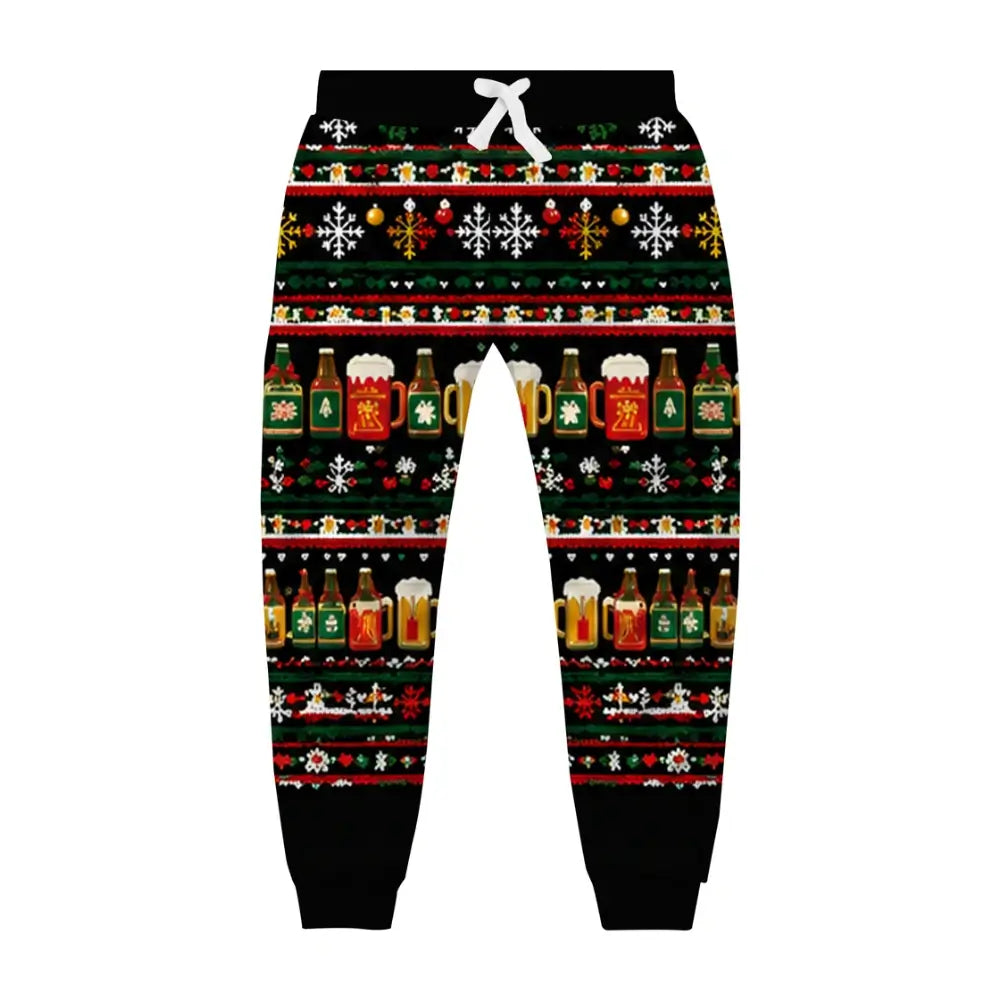 Santa Grooves Ugly Quarter Zip Sweatshirt & Sweatpant Set - THREADPARTY
