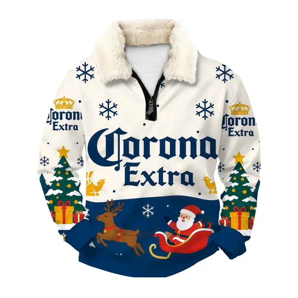 Snowy Brew Ugly Quarter Zip Sweatshirt & Sweatpant Set - THREADPARTY