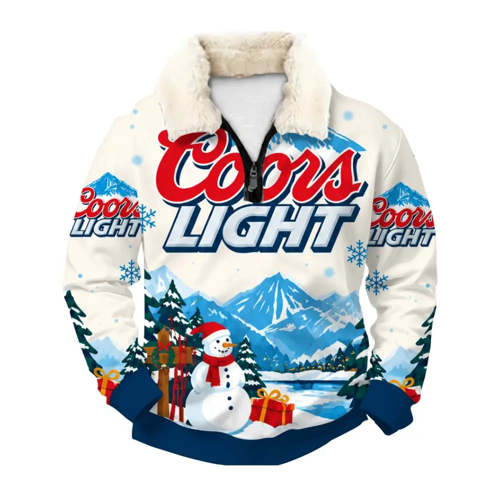 Snowy Lager Ugly Quarter Zip Sweatshirt & Sweatpant Set - THREADPARTY