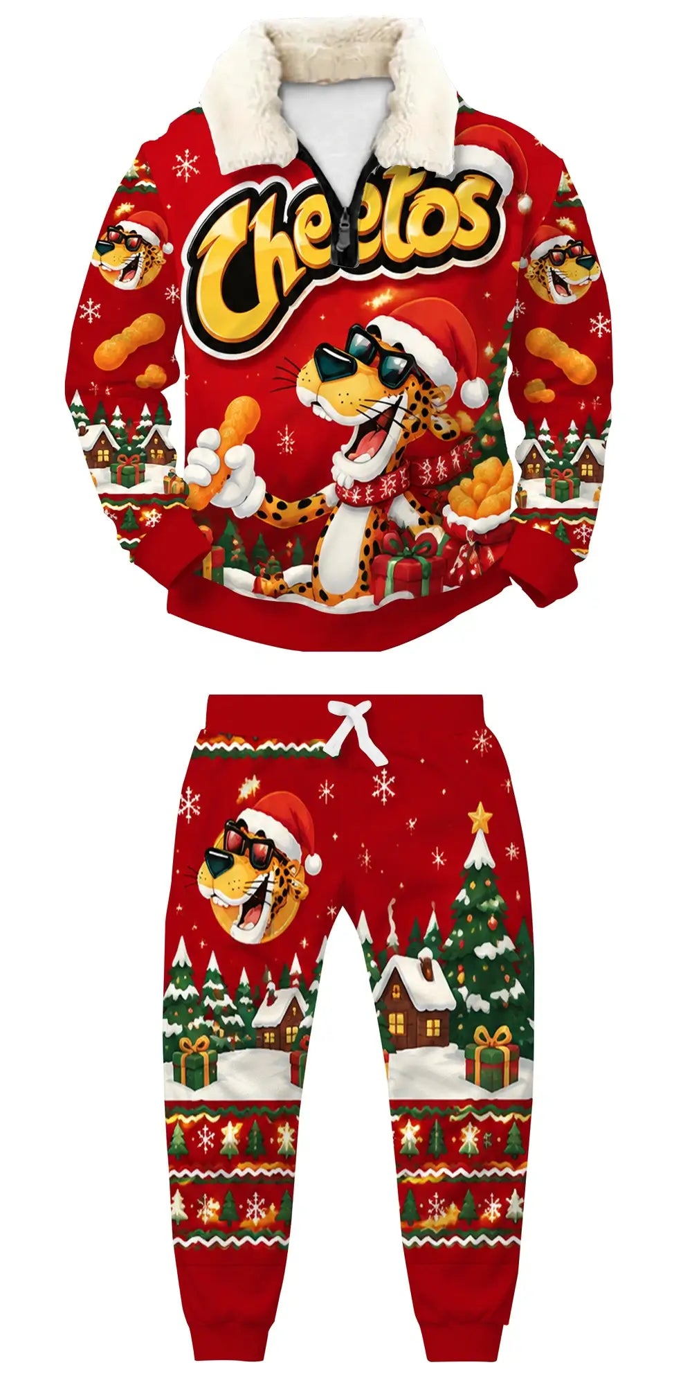 Spicy Christmas Ugly Quarter Zip Sweatshirt & Sweatpant Set - THREADPARTY