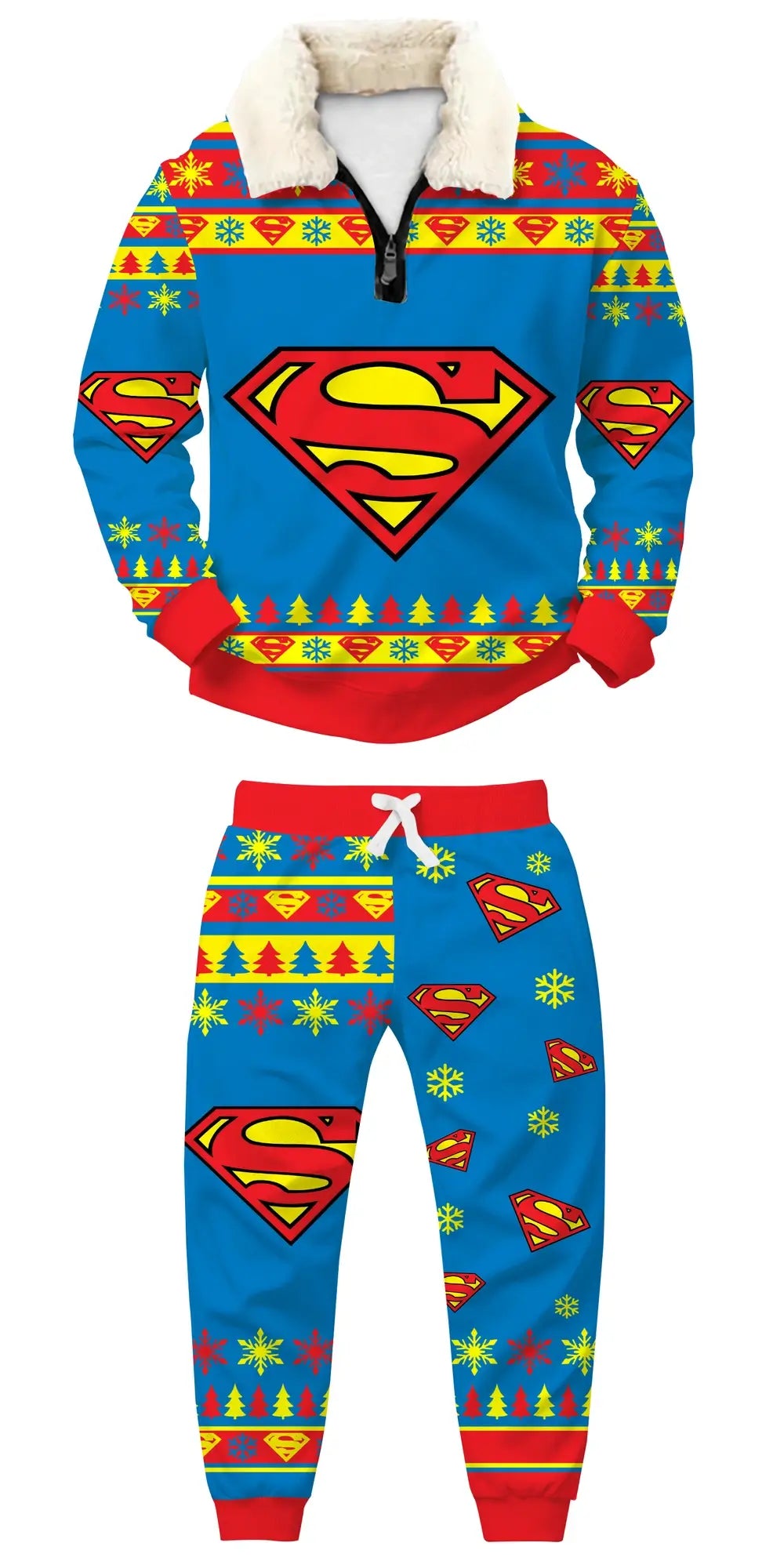Super Power Ugly Quarter Zip Sweatshirt & Sweatpant Set - THREADPARTY