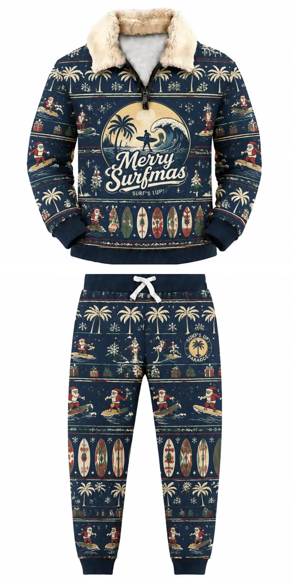 Surf & Beach Ugly Quarter Zip Sweatshirt & Sweatpant Set - THREADPARTY