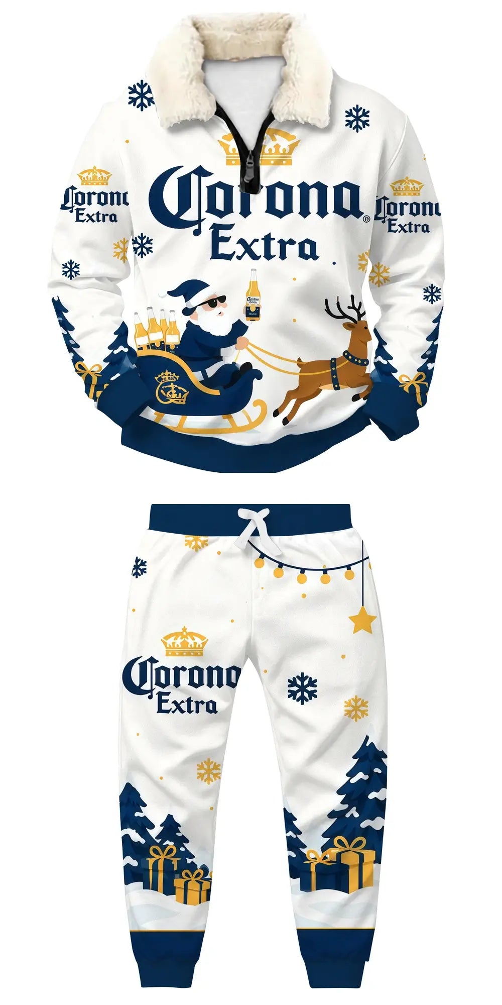 Tropical Brew Ugly Quarter Zip Sweatshirt & Sweatpant Set - THREADPARTY