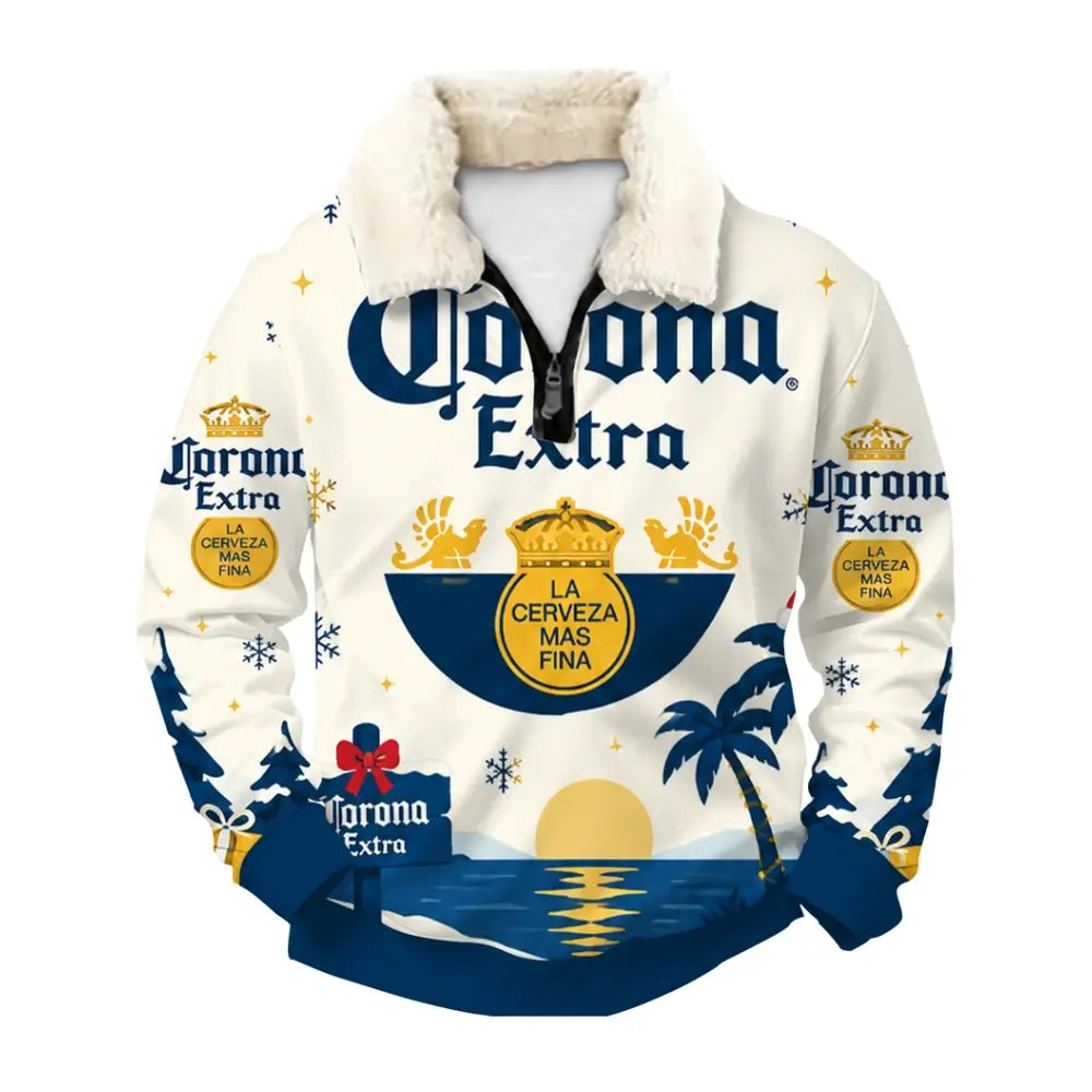 Tropical Christmas Ugly Quarter Zip Sweatshirt & Sweatpant Set - THREADPARTY