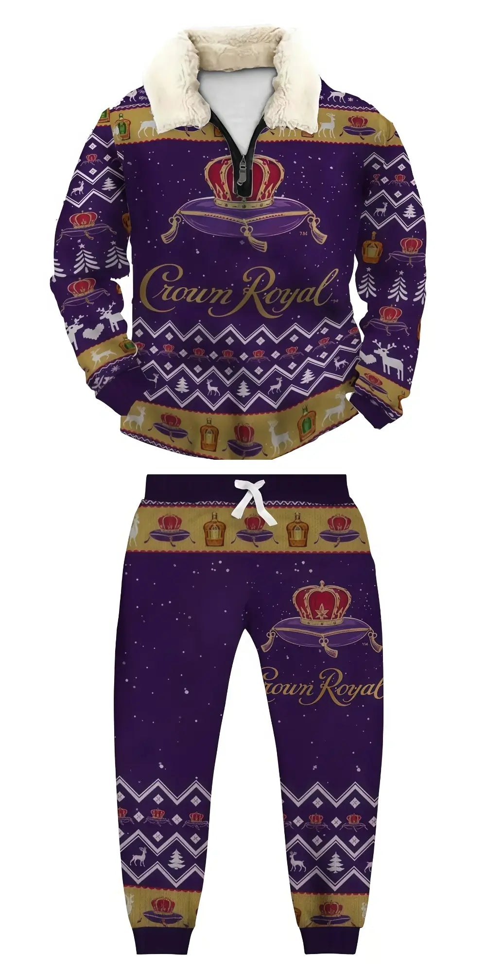 Vintage Ugly Quarter Zip Sweatshirt & Sweatpant Set - THREADPARTY