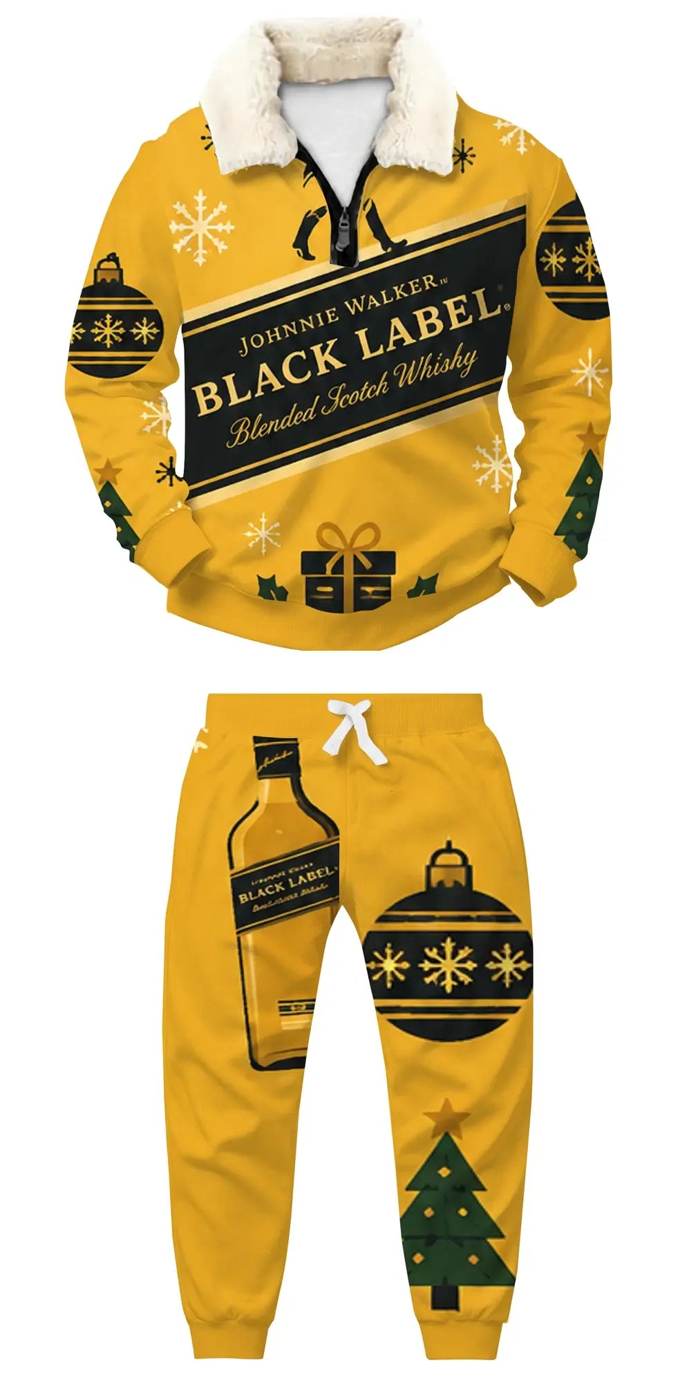 Weekend Game Night Ugly Quarter Zip Sweatshirt & Sweatpant Set - THREADPARTY