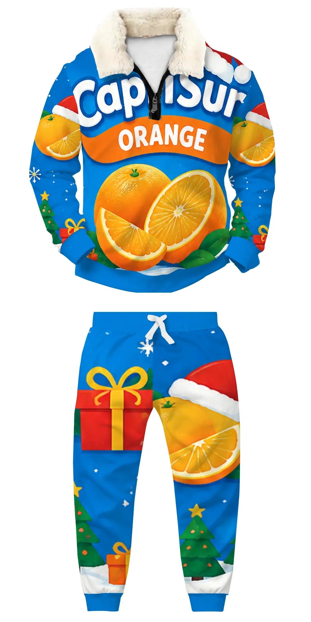 Wild Celebration Energy Ugly Quarter Zip Sweatshirt & Sweatpant Set - THREADPARTY