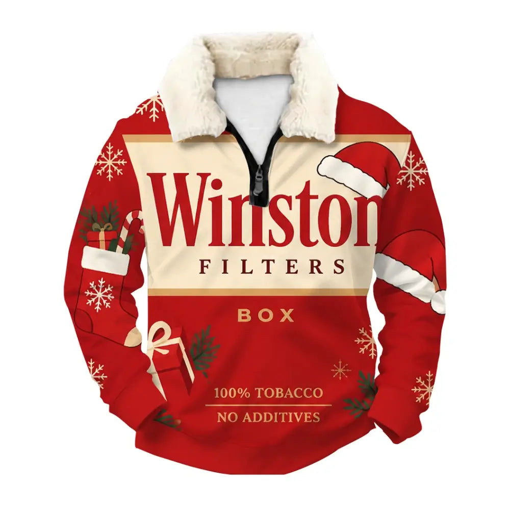 Wild Christmas Energy Ugly Quarter Zip Sweatshirt & Sweatpant Set - THREADPARTY