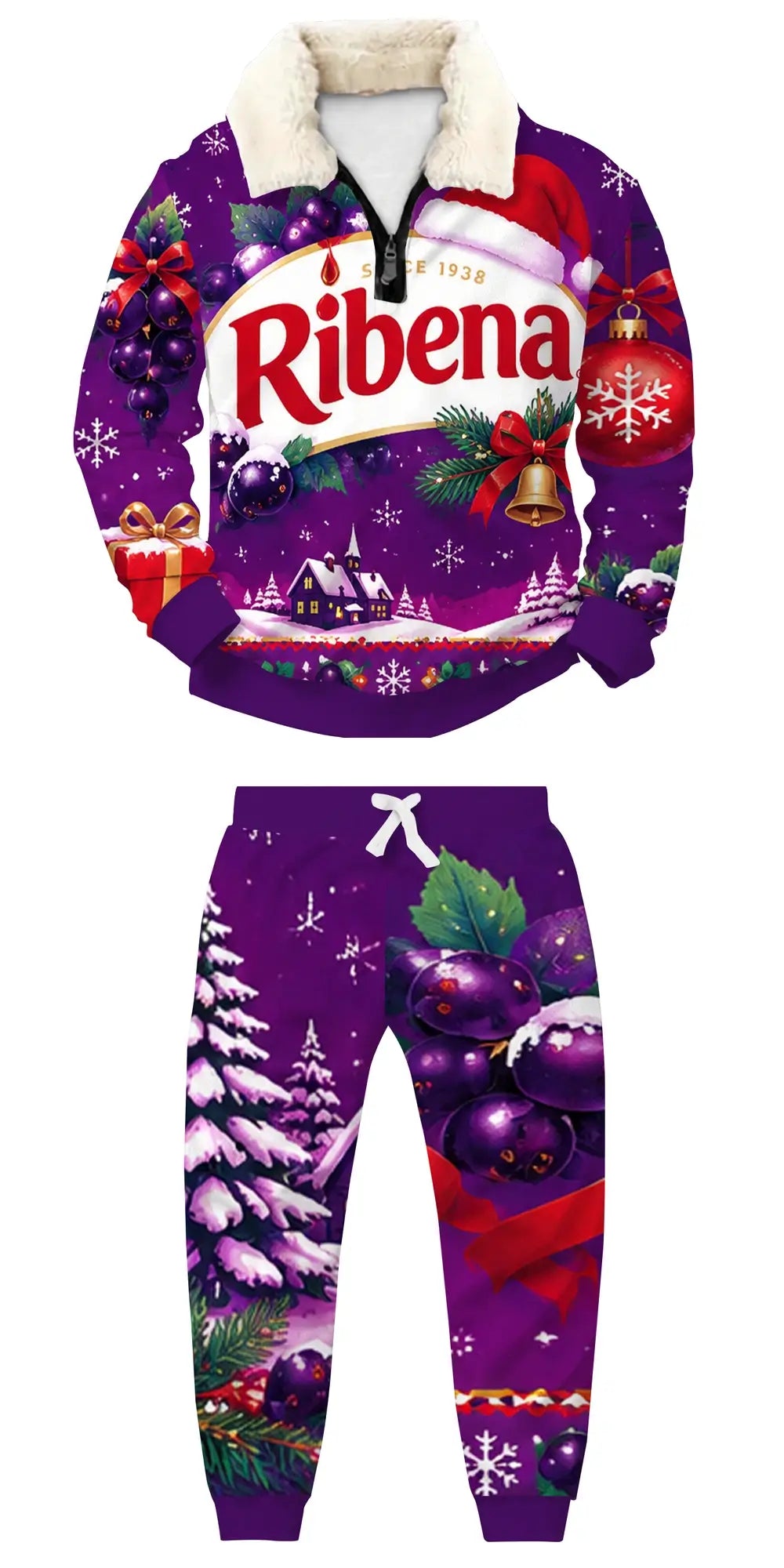 Wild Happy People Ugly Quarter Zip Sweatshirt & Sweatpant Set - THREADPARTY