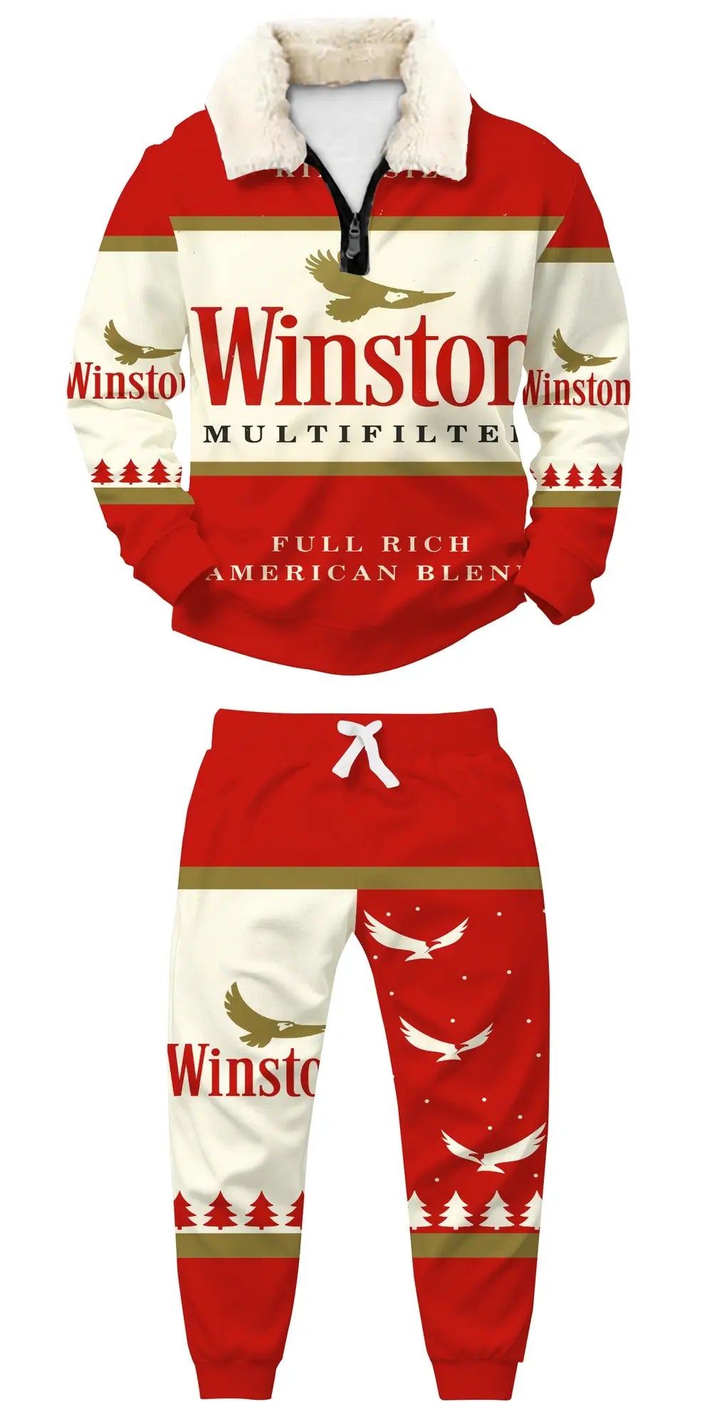 Winter Blend Ugly Quarter Zip Sweatshirt & Sweatpant Set - THREADPARTY