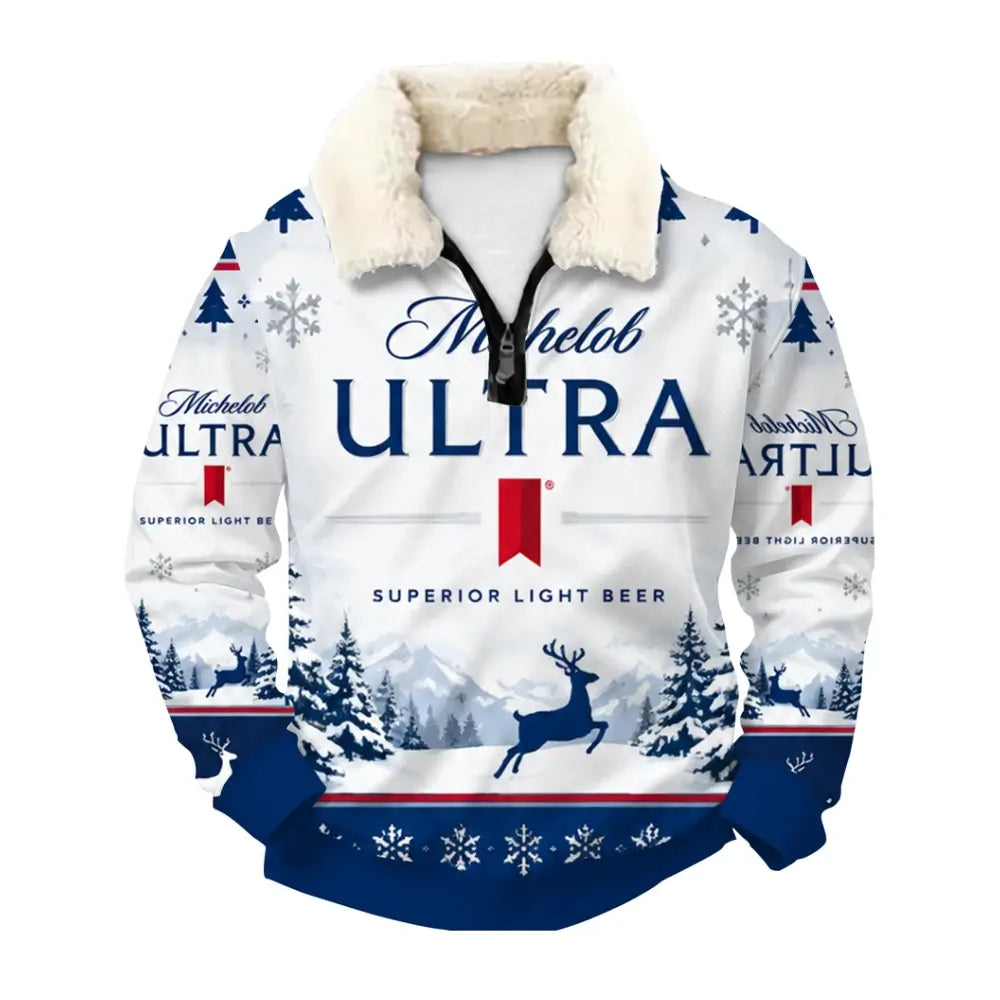 Winter Brew Ugly Quarter Zip Sweatshirt & Sweatpant Set - THREADPARTY