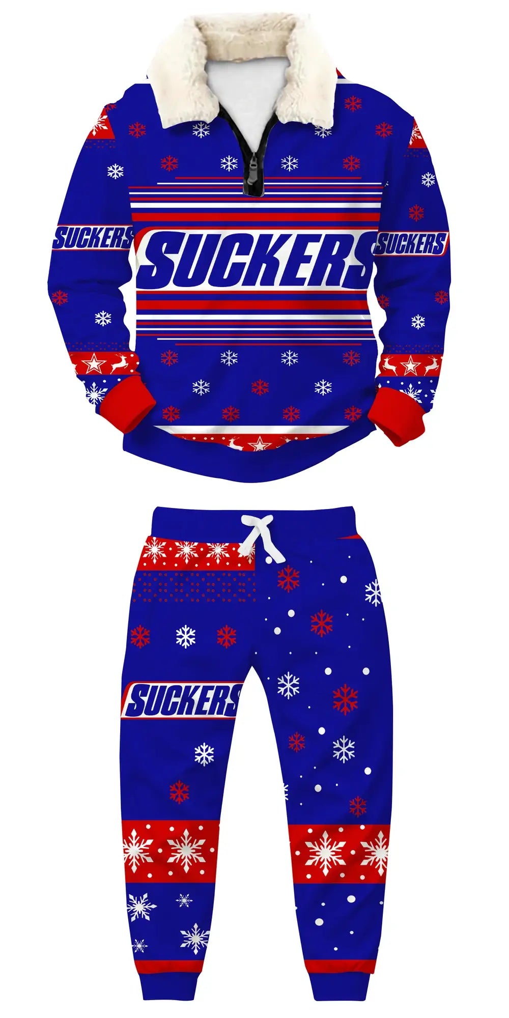 Winter Dunk Ugly Quarter Zip Sweatshirt & Sweatpant Set - THREADPARTY