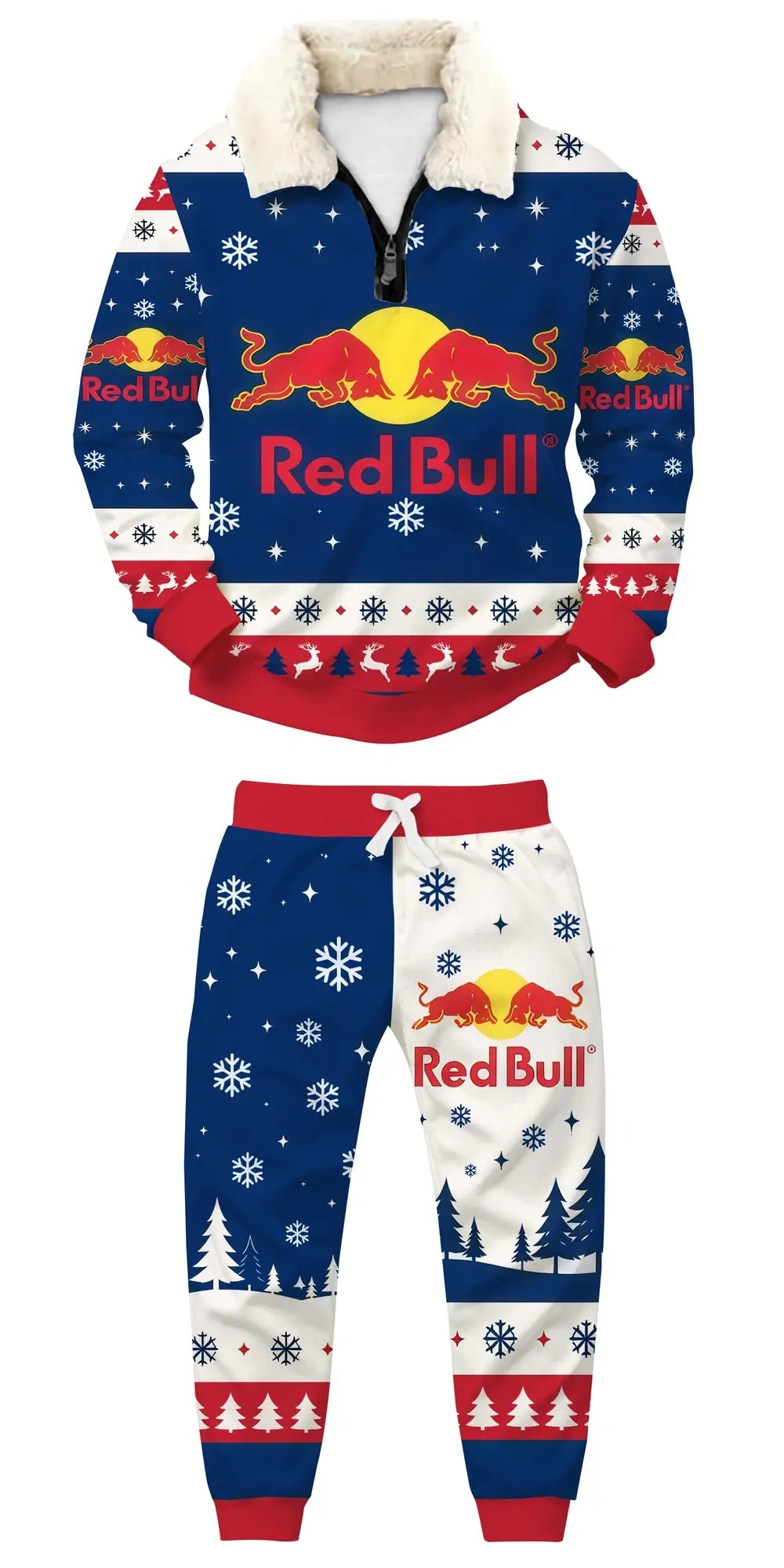 Winter Energy Ugly Quarter Zip Sweatshirt & Sweatpant Set - THREADPARTY