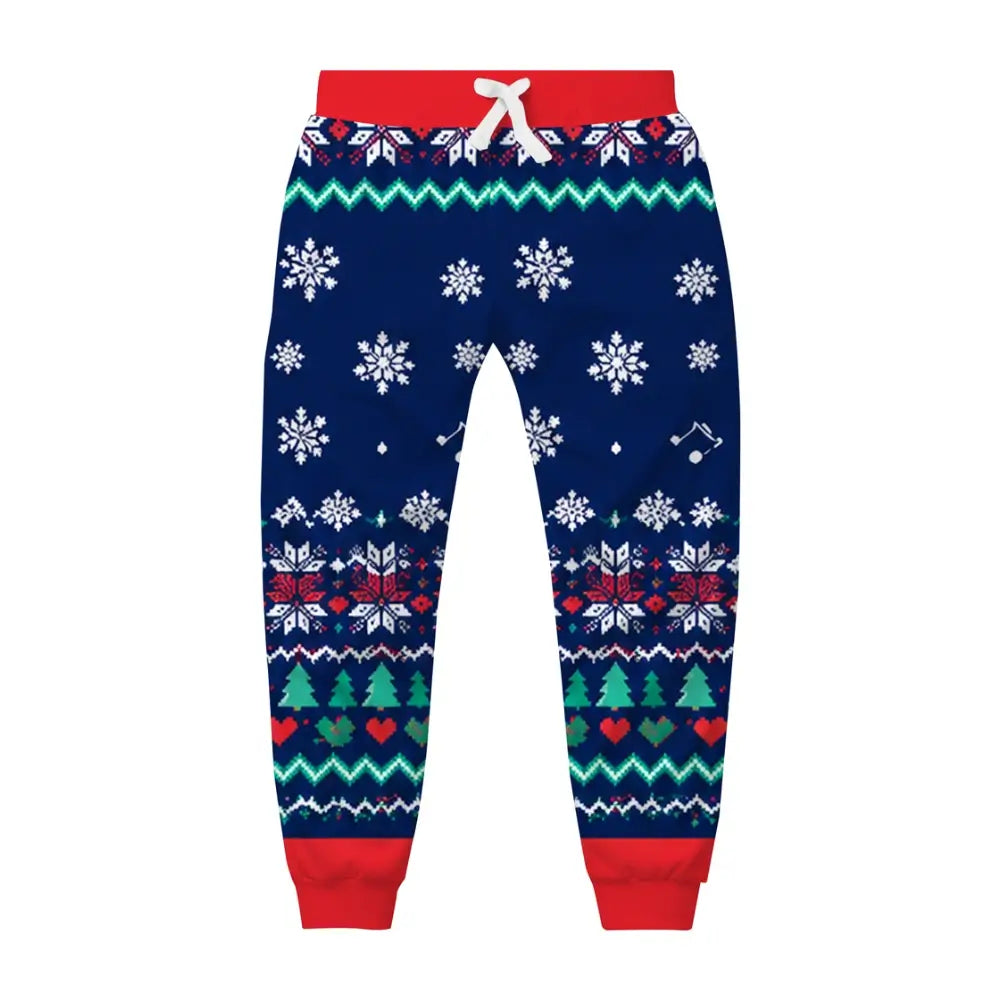 Winter Reindeer Ugly Quarter Zip Sweatshirt & Sweatpant Set - THREADPARTY